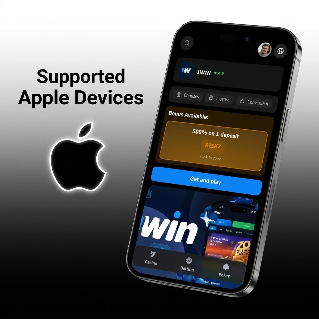 List of supported Apple iPhones and iPad running iOS 12 or later for 1win app and Chicken Road game