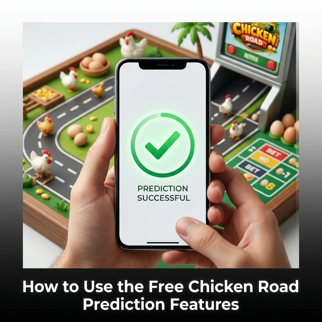 Chicken Road Predictor app showing free trial features with live prediction suggestions and round history analysis