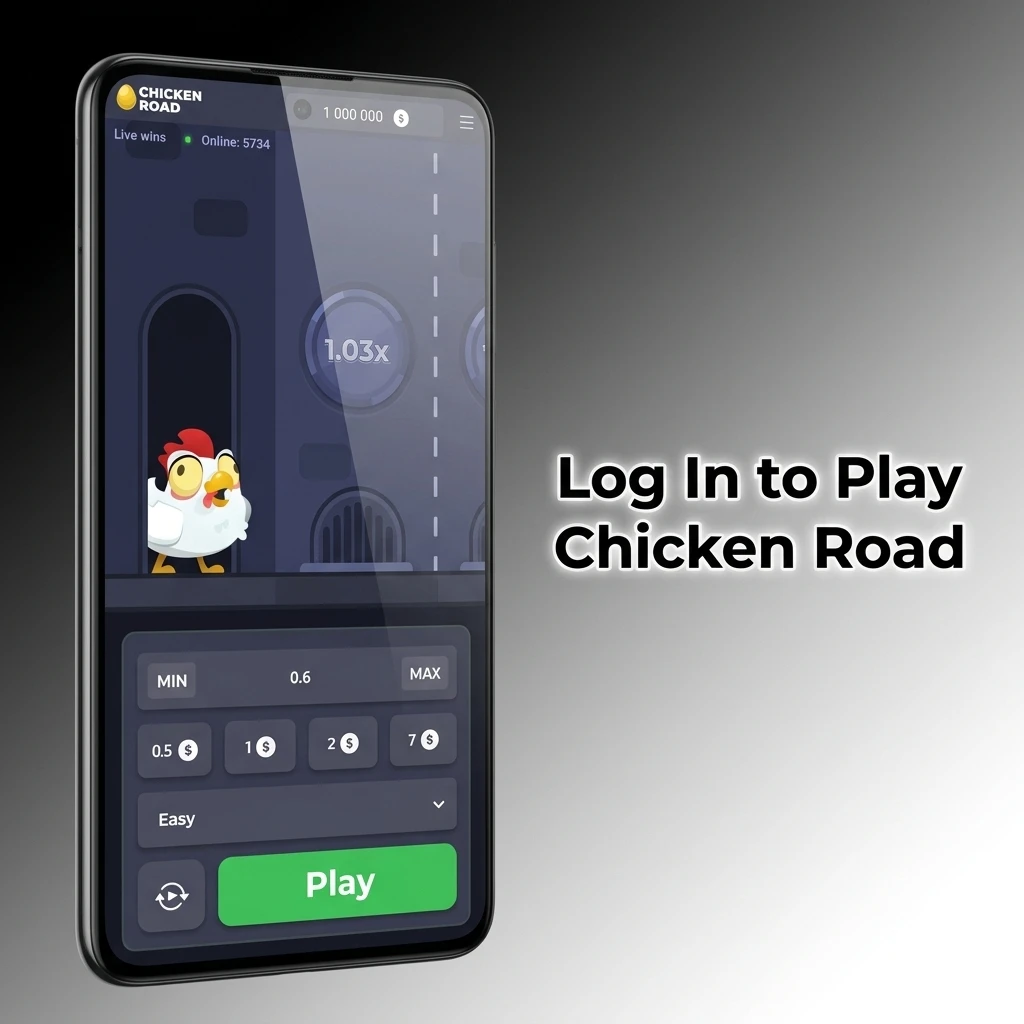 Chicken Road casino login steps showing email, password entry and two-factor authentication to access account dashboard