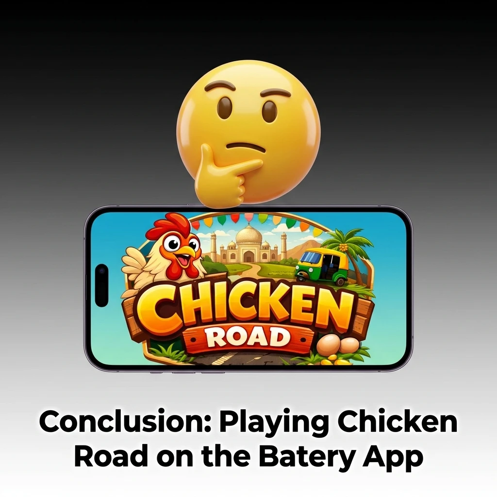 Batery app for Chicken Road game in India showing UPI payments, 96% RTP and welcome bonus features